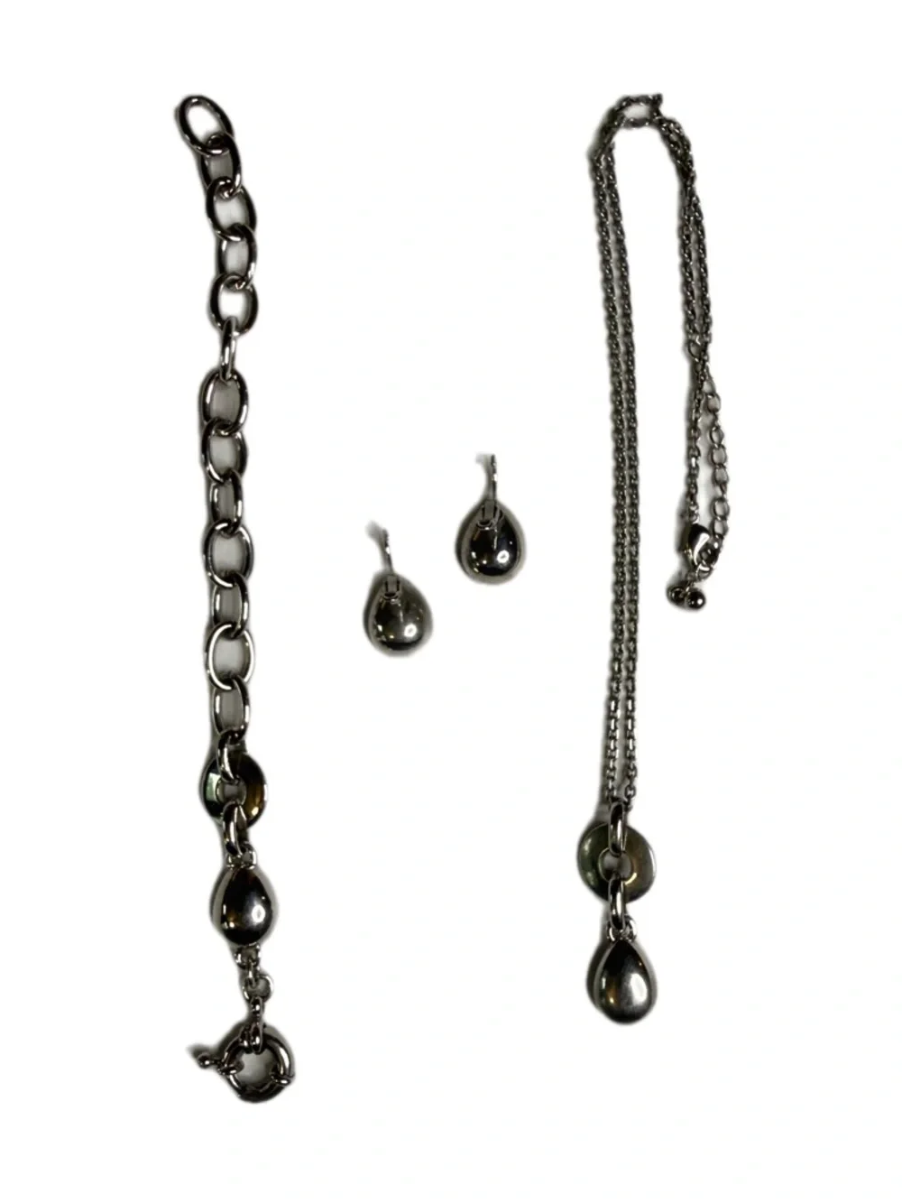 Vintage Swarovski Silver Blue Jewelry Set - Necklace, Bracelet & Earrings